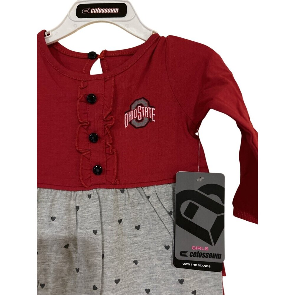 New Ohio State OSU Buckeyes Colosseum Athletics Red One Piece Girl Infant 6-12 M - Picture 3 of 5